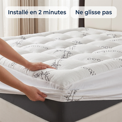 Sonnora™ | Surmatelas bambou 3D, moelleux nuage fraîcheur toute la nuit